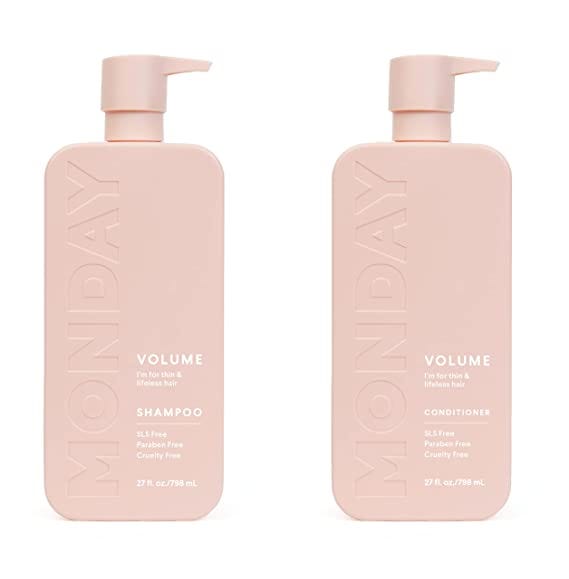 MONDAY HAIRCARE Volume Shampoo + Conditioner Set (2 Pack) 30oz Each for  Thin, Fine, and Oily Hair, Made from Coconut Oil, Ginger Extract, & Vitamin  E, All-Natural, 100% Recycled Bottles | by