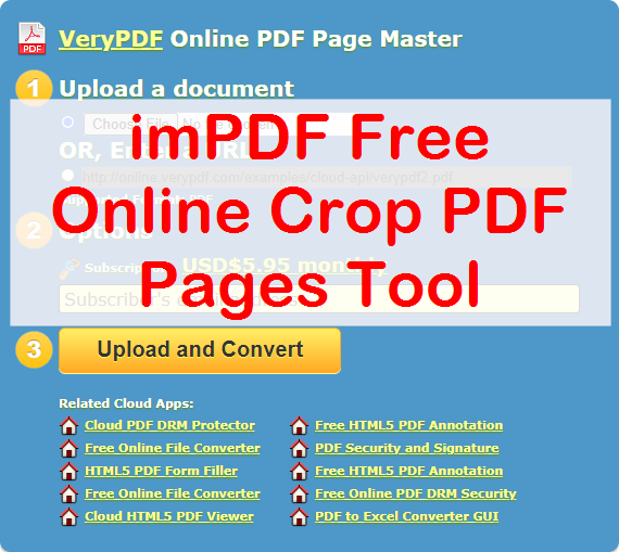Crop PDF pages online with imPDF Free Online Crop PDF Pages Tool by