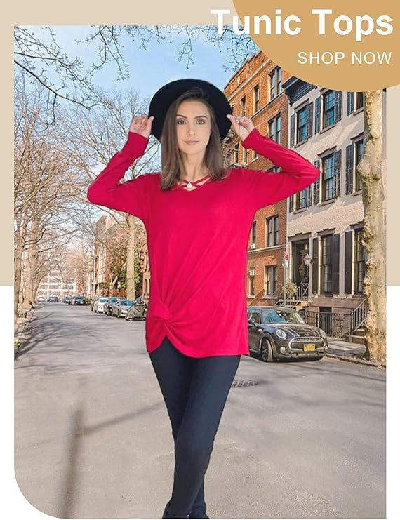 Elegance and Comfort: Women's Long Sleeve V-Neck Tops for a Stylish Fall, by Ioan Petreus, Global Trading Post