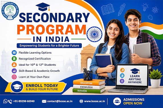Secondary Programme in India Open School Admission
