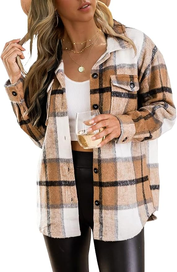 Trendy Queen Womens Flannel Shacket Jacket Casual Plaid Wool Blend Button  Down Long Sleeve Shirt Fall Clothes Outfits 2023, by Angel Fashion Inspo