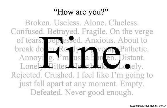 STOP SAYING “I'M FINE!”  Reply This to HOW ARE YOU? 