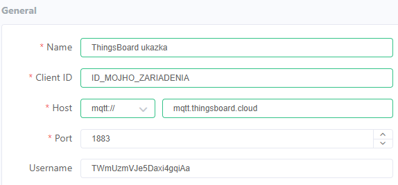 MQTTX Client — connection settings