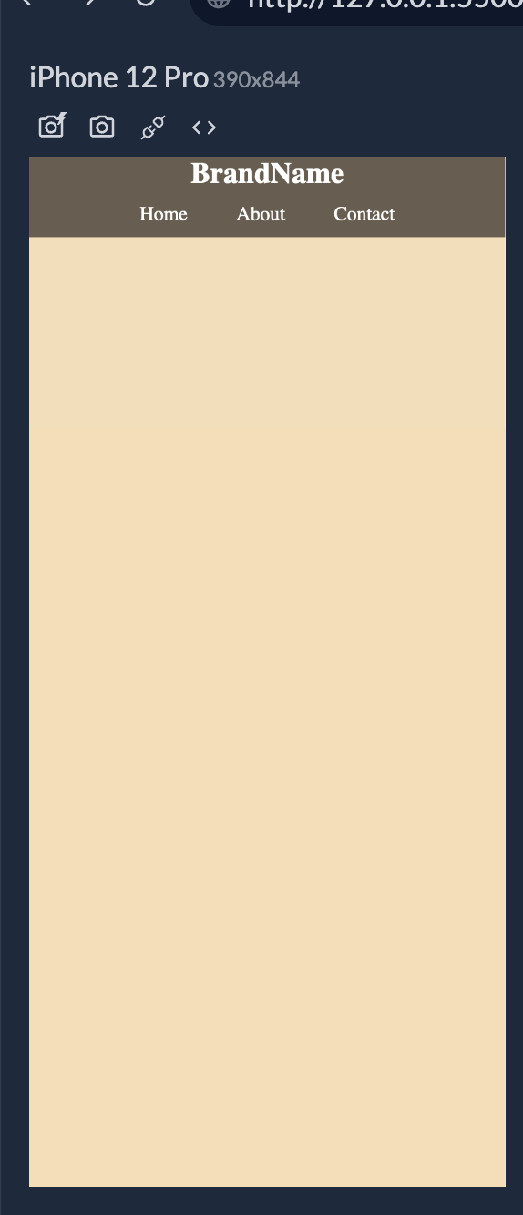 A photo of a responsive nav on a large screen view