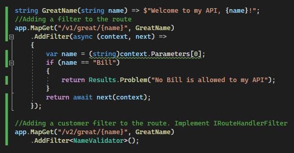 Route handler filters with .Net 7 preview 3 | by Gerhard | Medium