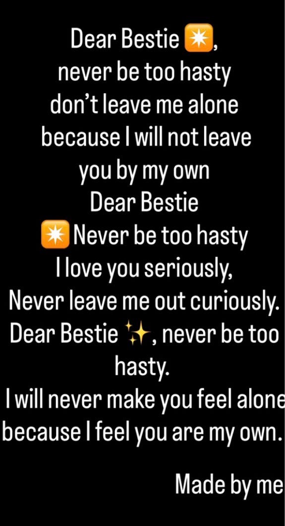 This is a poem for besties/best friend.