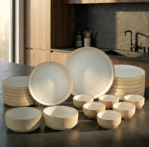 Premium 20-Piece Ceramic Dinner Set — Elegant Complete Tableware Collection