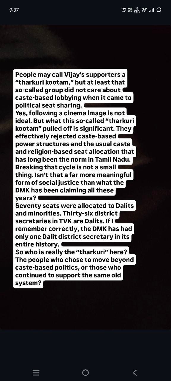 Post-TVK victory in TN elections, the denial of reds and blacks, and the dynamics of discourse