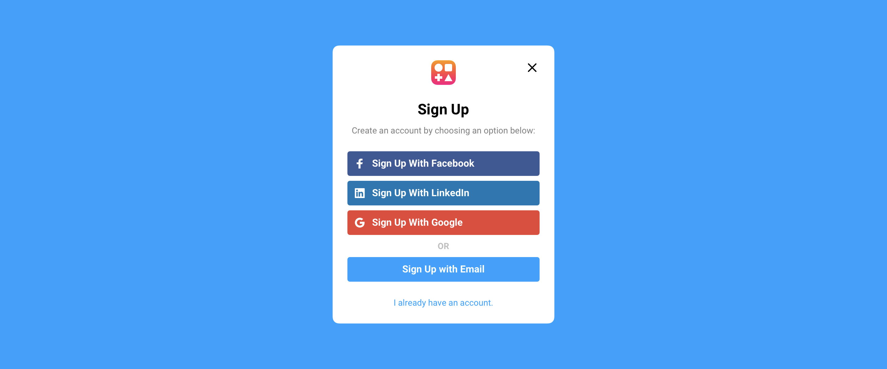 Login and Sign Up Screen