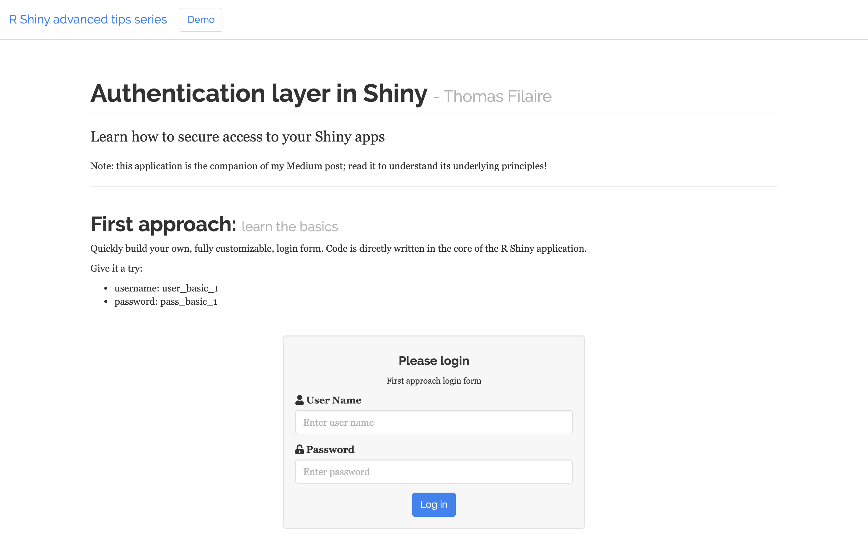 R Shiny authentication (incl. demo app) | by Thomas Filaire | Towards Data  Science