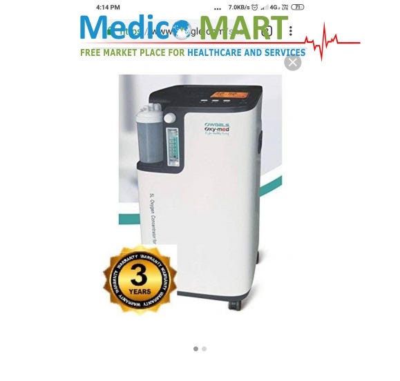 Buy and sell — Owgels oxygen concentrator by Medico Mart Medium