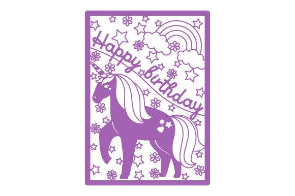 Birthday Card for Kids — Unicorn - Dariakol - Medium Birthday Card for Kids — Unicorn - Dariakol - Medium