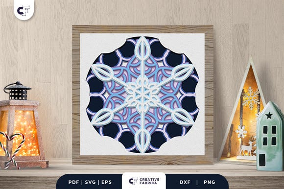 Intricate Snowflake 3D Shadow Paper Cut SVG (Winter 3D SVG Crafts) | by ...