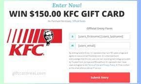 PrizeGrab — Win $150 KFC free gift card giveway - Md jakaria