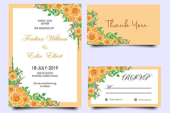 Modern wedding invitation templates for elegant simple designs