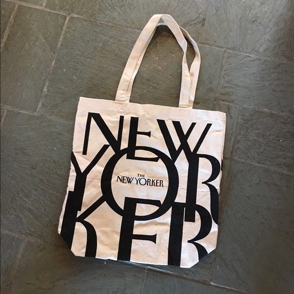  New Yorker tote bag, New Yorker magazine bag, New
