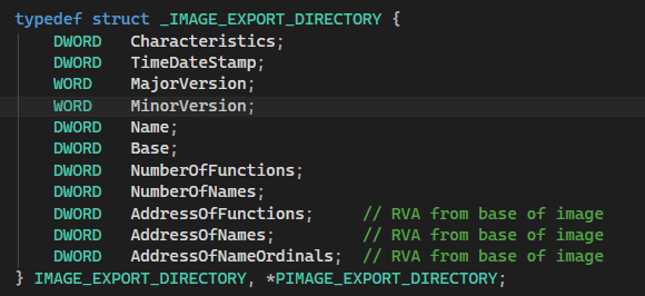 IMAGE_EXPORT_DIRECTORY