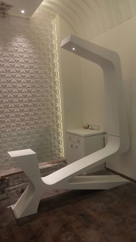 What materials are ideal for seamless wall cladding and feature walls in offices?