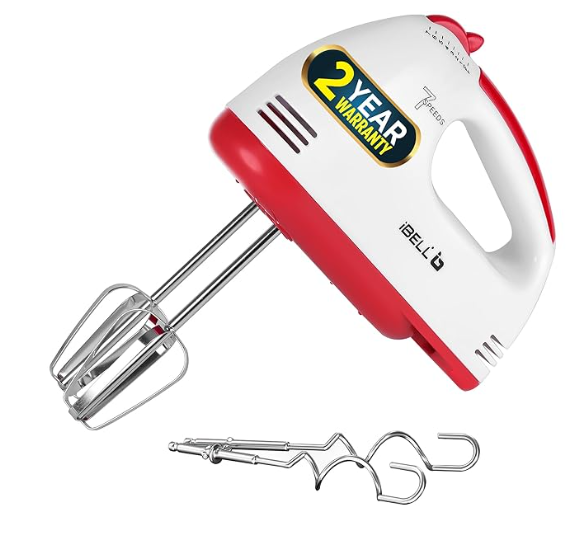 This hand mixer boasts a powerful 280-watt copper motor, ensuring efficient blending and whisking.