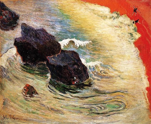 Great Paintings: La Vague (Wave) by Paul Gauguin, by Maria Cristina