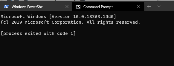 Win10 CMD process exited with code 1 - Sheng-Shan Chen - Medium