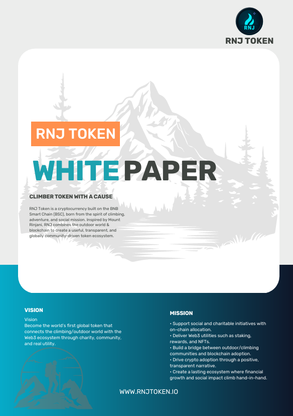 RNJ TOKEN V3 Whitepaper | Transparansi Blockchain untuk Climber Global