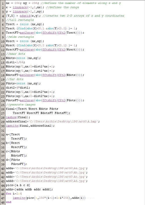 Activity 6 : Properties and Applications of the 2D Fourier Transform ...