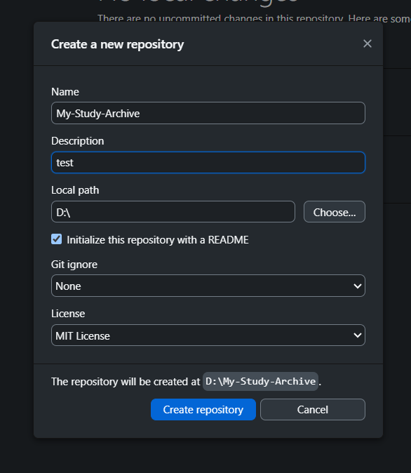 Name it, for example: My-Study-Archive