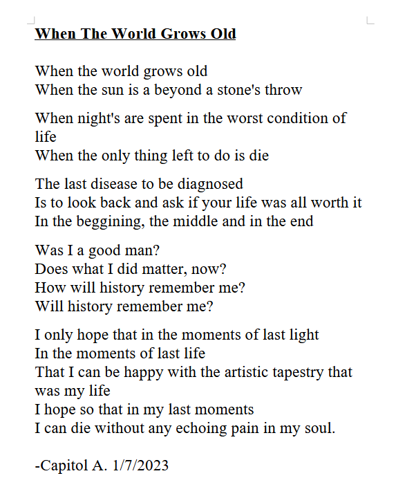 Old Poem For The New World (I Want To Go Home) - Old Poem For The