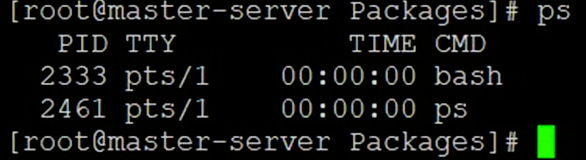 Viewing running processes using ps command — screenshot captured by the author
