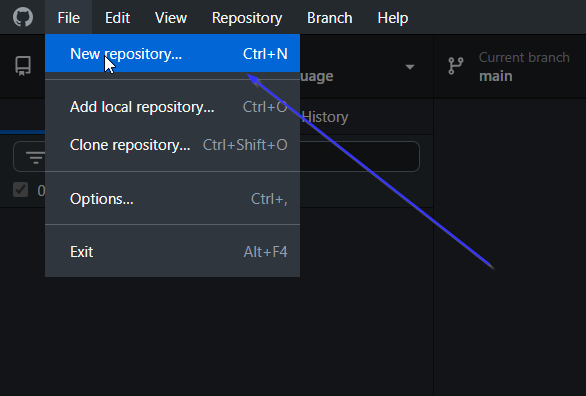 Click the New button to create a new Repo