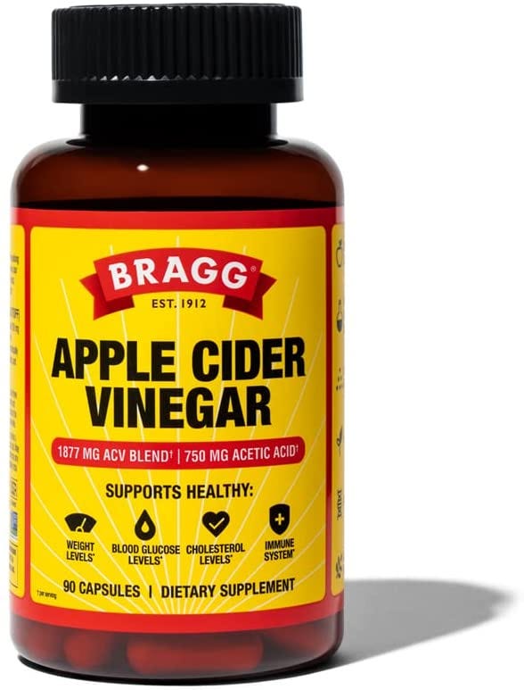 Bragg Apple Cider Vinegar Capsules — Vitamin D3 & Zinc — 750mg of