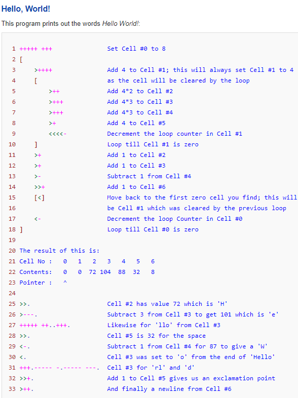 The Peculiar Esoteric Programming Languages; BrainFuck and ReverseFuck ...