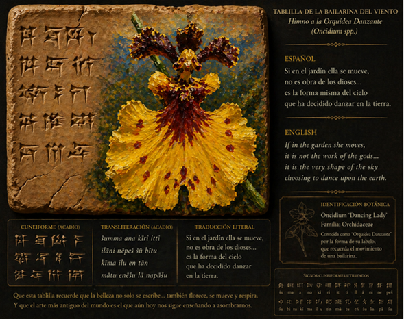 🌼 Oda a la bailarina del trópico — 🌼 Ode to the Dancer of the Tropics — 🌿 Cuneiform…