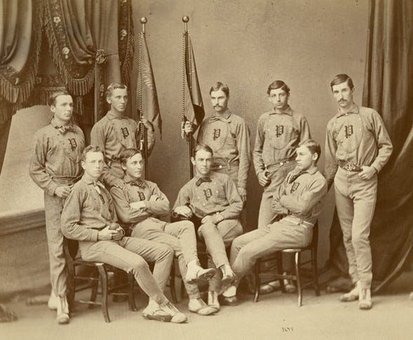 Princeton Baseball Nine, 1874–75; “Mac” Mann seated at left