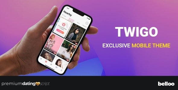 Twigo — Exclusive Mobile Theme — Belloo Dating Software — Free Download
