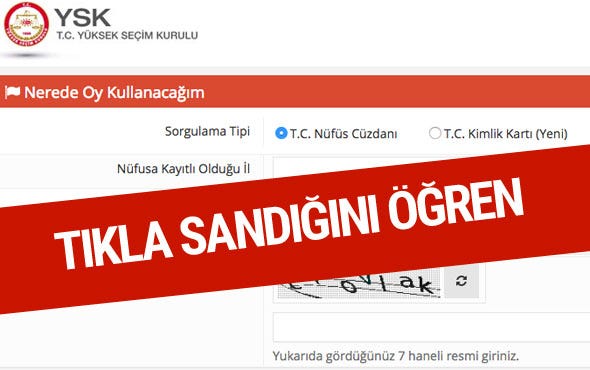Nerede oy kullanacağım sandık sorgulama YSK sayfası-2018
