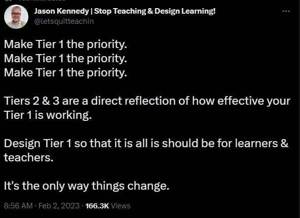 How Do We Make Tier 1 the Priority? | by Jason Kennedy- Let's Stop ...