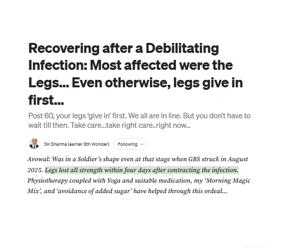 screenshot taken by author from Recovering after a Debilitating Infection by SK Sharma (earlier 8th Wonder)