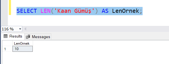 SQL Len Fonksiyonu Kullanımı. SQL Server’da LEN fonksiyonu, bir metin ...