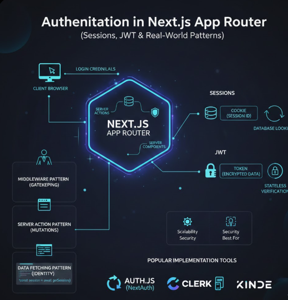 Authentication in Next.js App Router (Sessions, JWT & Real-World ...