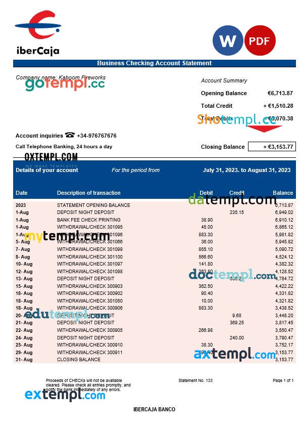 ibercaja-bank-firm-account-statement-word-and-pdf-template-download