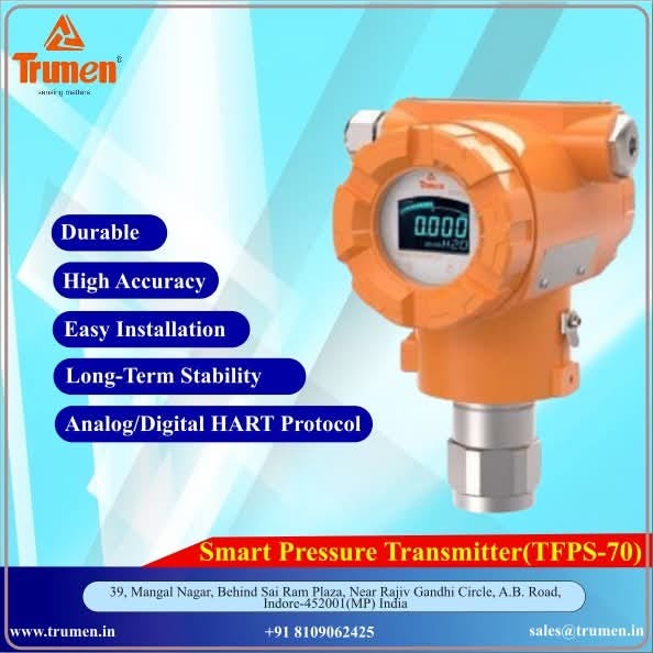 Smart Pressure Transmitter with HART Protocol | TFPS-70 High Accuracy Sensor — Trumen India