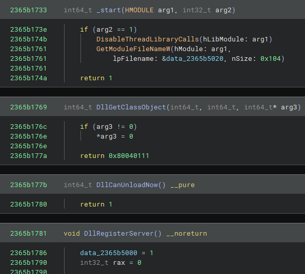 Fig 3 — disguised as a legitimate COM server