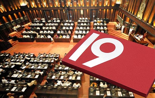 19th Constitutional Amendment and Good Governance in Sri Lanka.