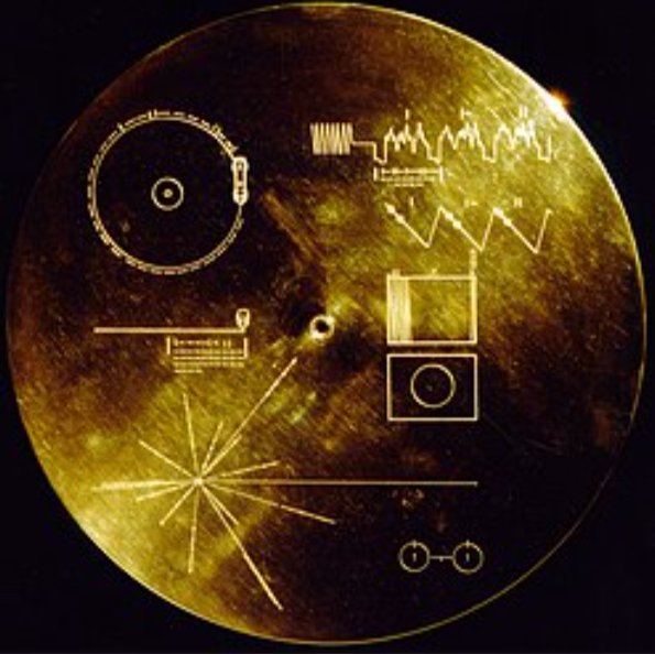a) Voyager 1; b)The Golden Record