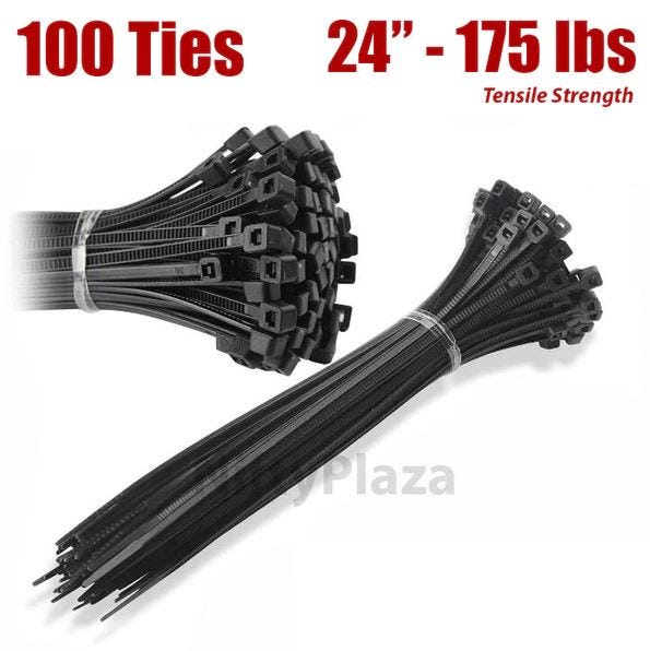 Buy 24 Inch Cable Ties, 175 Pounds TENSILE Strength Premium Grade, 100