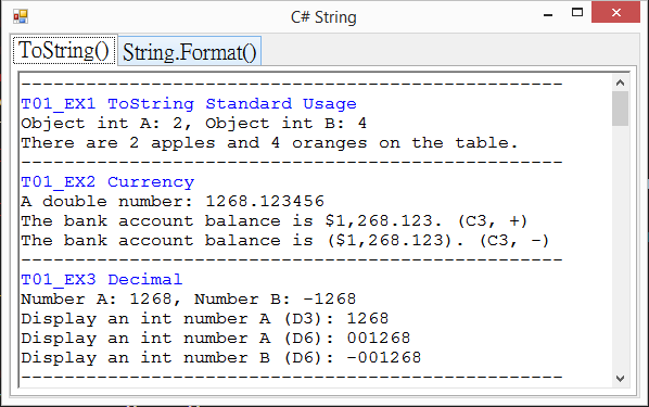 C# String Conversion How to use ToString() and String.Format() in Visual  Studio C# | by Little Bear | Medium