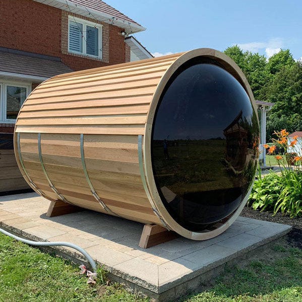 Barrel Sauna With Panoramic View Window by outdoor sauna Medium