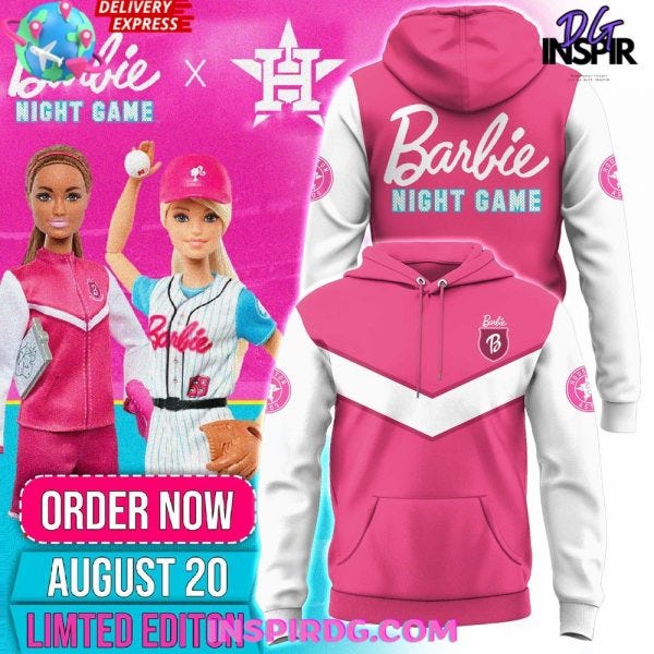 Houston Astros x Barbie Night 2024 Pink Hoodie | by Inspirdg.com | Sep ...